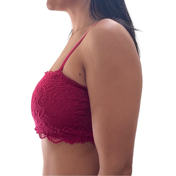 Anthropologie Pink Lace Bandeau Bralette, size Small - Picture 5 of 6